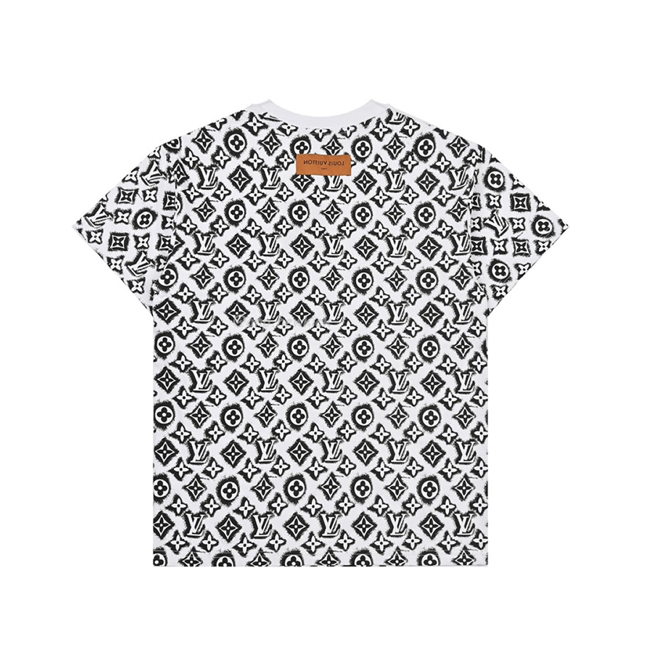 Louis Vuitton Full Print Presbyopia Logo Round Neck Short Sleeved T Shirt (3) - www.newkick.vip